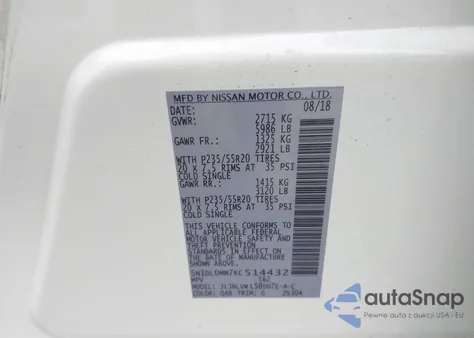 2019 Infiniti Qx60 Luxe from USA, damaged, VIN 5N1DL0MM7KC514432